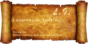 Lazarovics Iván névjegykártya