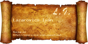 Lazarovics Iván névjegykártya