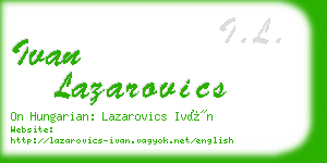 ivan lazarovics business card